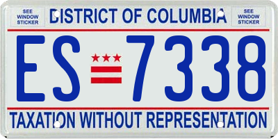 DC license plate ES7338