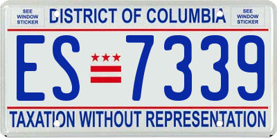 DC license plate ES7339