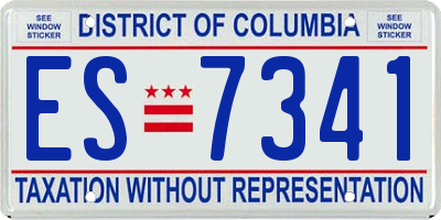 DC license plate ES7341