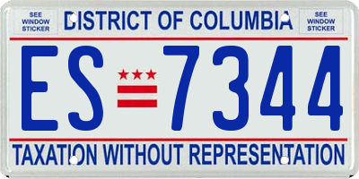 DC license plate ES7344