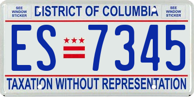 DC license plate ES7345