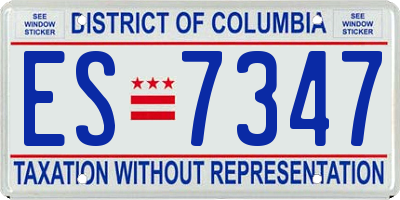 DC license plate ES7347