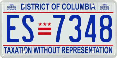 DC license plate ES7348