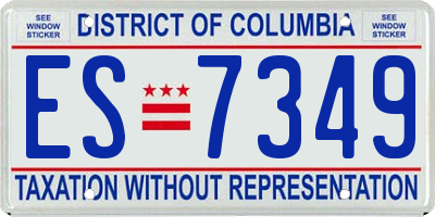 DC license plate ES7349