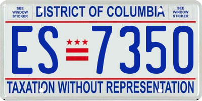 DC license plate ES7350