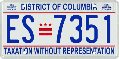 DC license plate ES7351