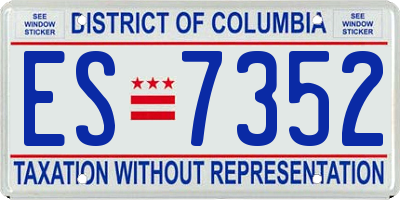 DC license plate ES7352