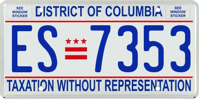 DC license plate ES7353