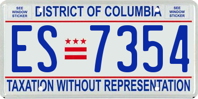 DC license plate ES7354