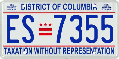 DC license plate ES7355