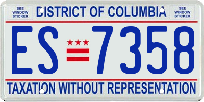 DC license plate ES7358