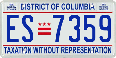 DC license plate ES7359