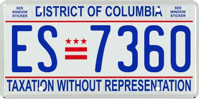 DC license plate ES7360