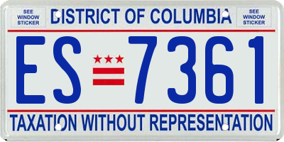 DC license plate ES7361