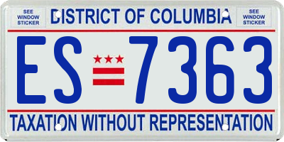 DC license plate ES7363