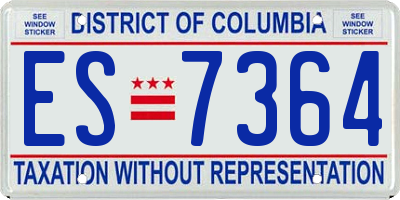 DC license plate ES7364