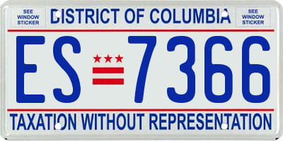 DC license plate ES7366