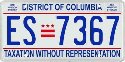 DC license plate ES7367