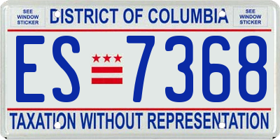 DC license plate ES7368