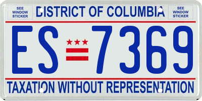 DC license plate ES7369
