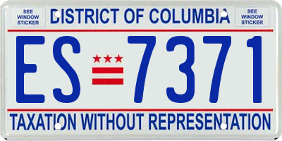 DC license plate ES7371