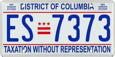 DC license plate ES7373