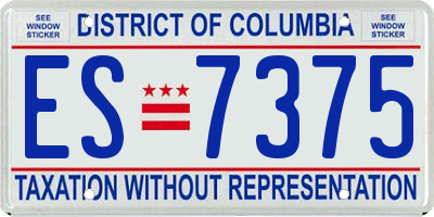 DC license plate ES7375
