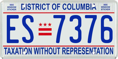 DC license plate ES7376