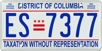 DC license plate ES7377