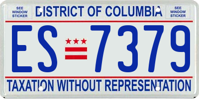 DC license plate ES7379