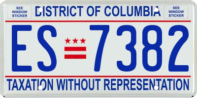 DC license plate ES7382