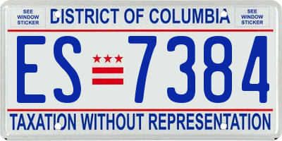DC license plate ES7384