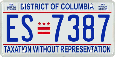 DC license plate ES7387