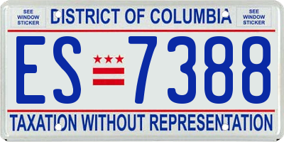 DC license plate ES7388
