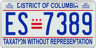 DC license plate ES7389