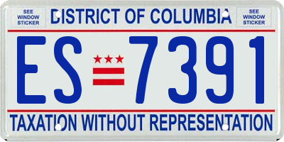 DC license plate ES7391