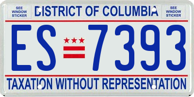 DC license plate ES7393