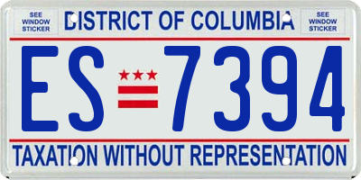 DC license plate ES7394