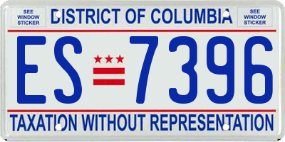 DC license plate ES7396