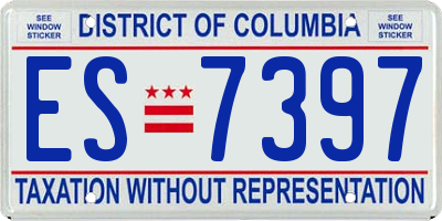 DC license plate ES7397