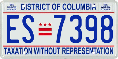 DC license plate ES7398