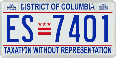 DC license plate ES7401