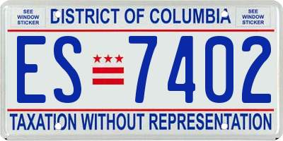 DC license plate ES7402