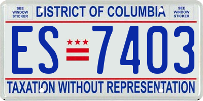 DC license plate ES7403