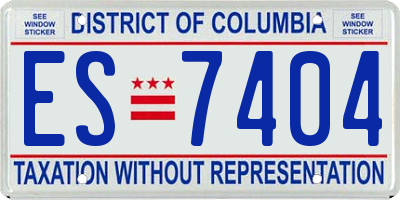 DC license plate ES7404