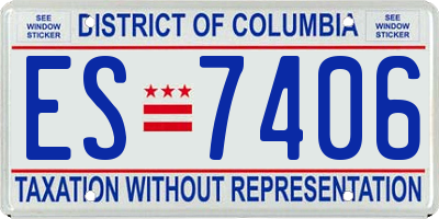 DC license plate ES7406