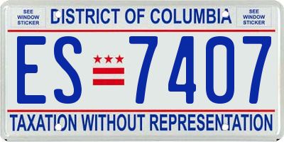 DC license plate ES7407