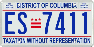 DC license plate ES7411