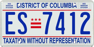 DC license plate ES7412