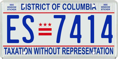 DC license plate ES7414